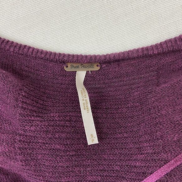 Free People Long Sleeve Lace Purple Sweater Plumberry Size Small Goth Academia - Picture 5 of 7